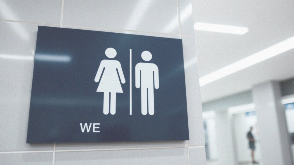 Jakie symbole graficzne są używane do oznaczania toalet?