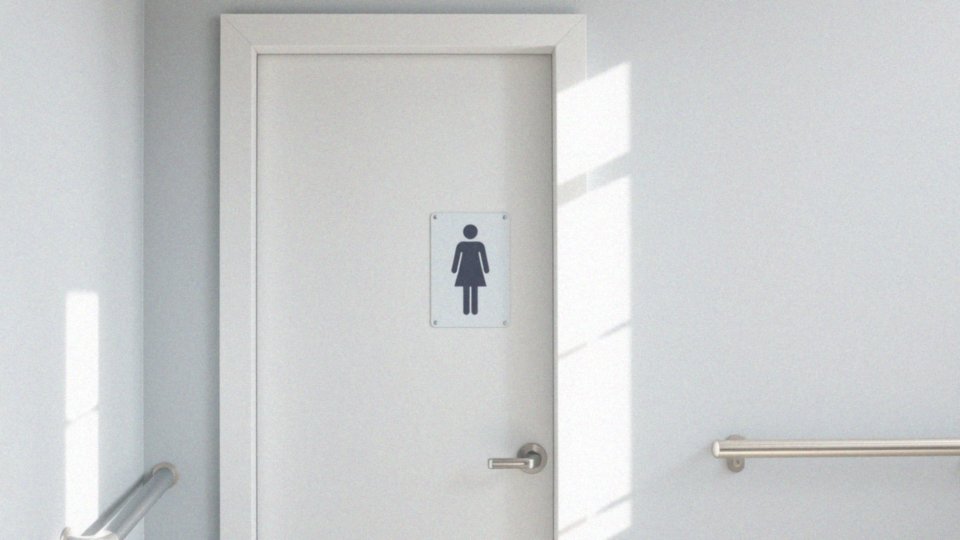Jak można zamontować znak toalety damskiej?